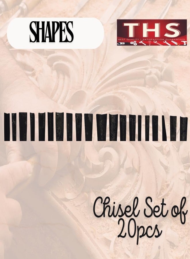 THS 20PCS Wood Carving Chisel Set - Professional Woodworking Hand Tools, Lathe Gouges & Chisels for Woodcraft & DIY - Image 4